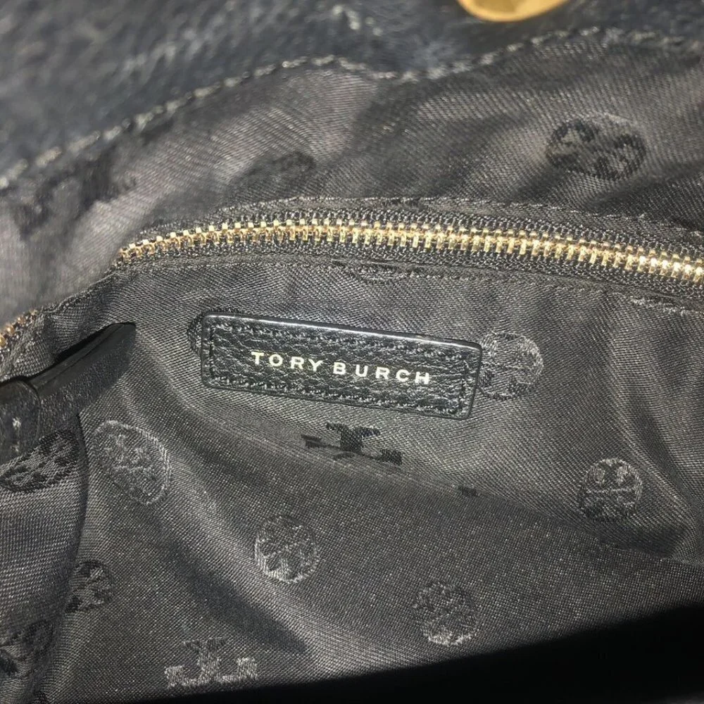Tory Burch handbag Black Leather Purse Shoulderbag Tote Satchel